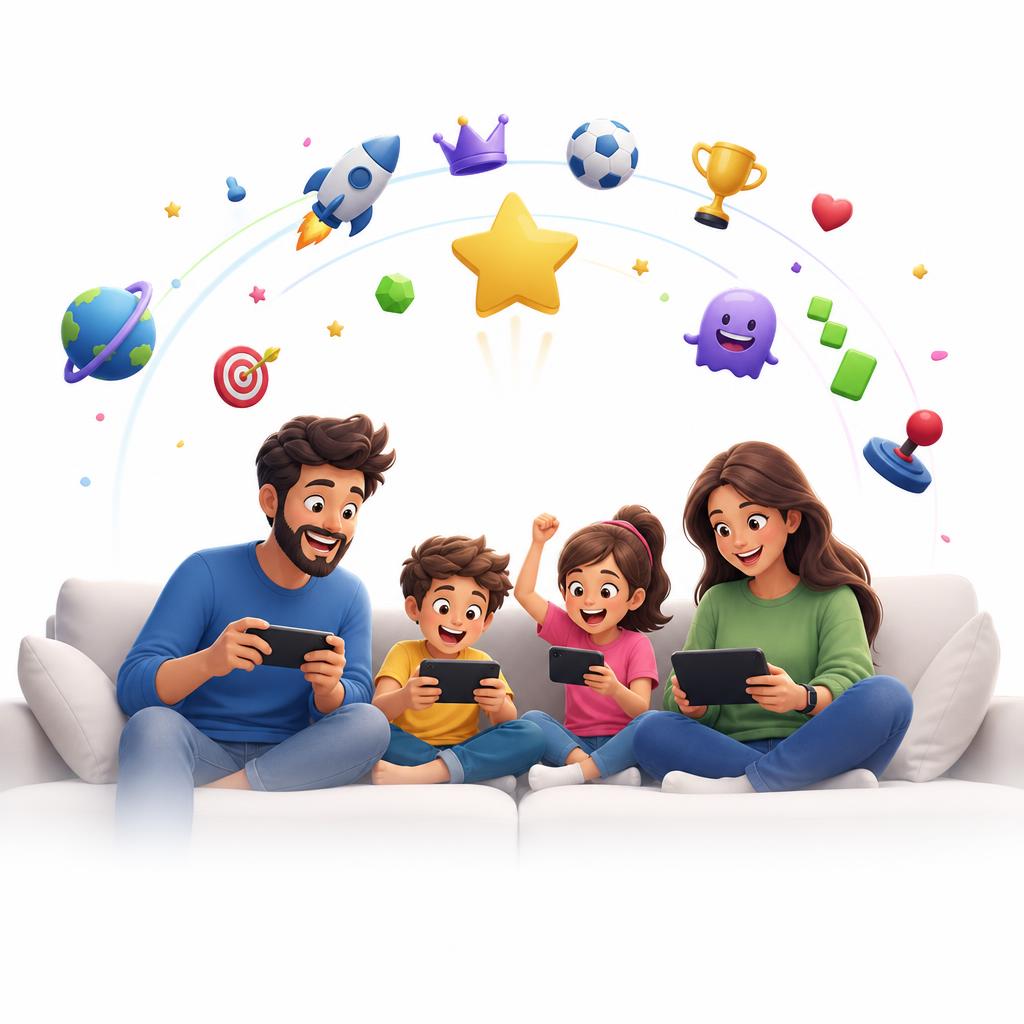 Families playing FamiGo games